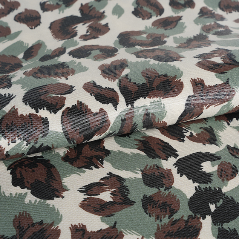 20D*21S پنبه طلایی ضخیم شده سه رنگ پارچه چاپ پلنگی