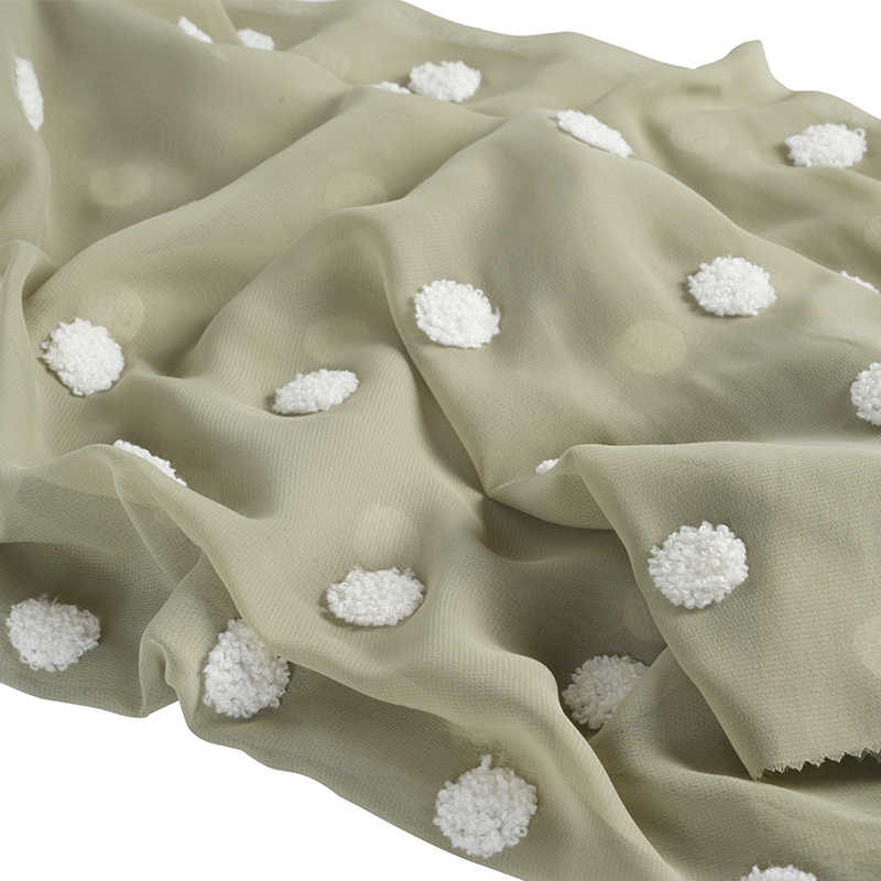 پارچه ابریشمی تخت 75d/18t با پارچه حوله دوزی