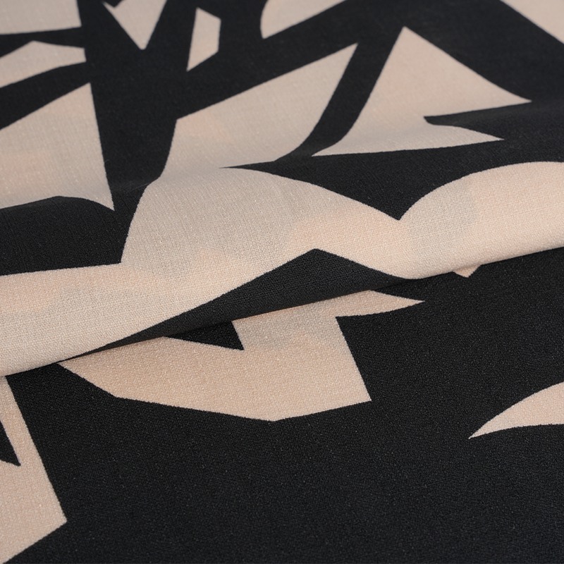 5068 لینگ لانگ کنفی پارچه چاپ صورتی و مشکی