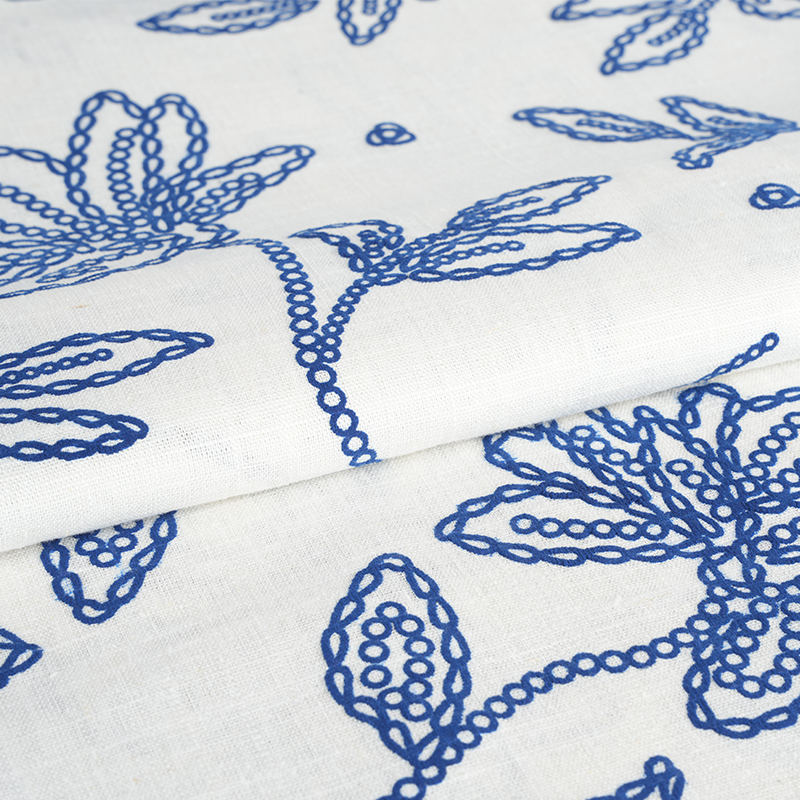 پارچه چاپ فوم گلدار کتانی ویسکوز 12S