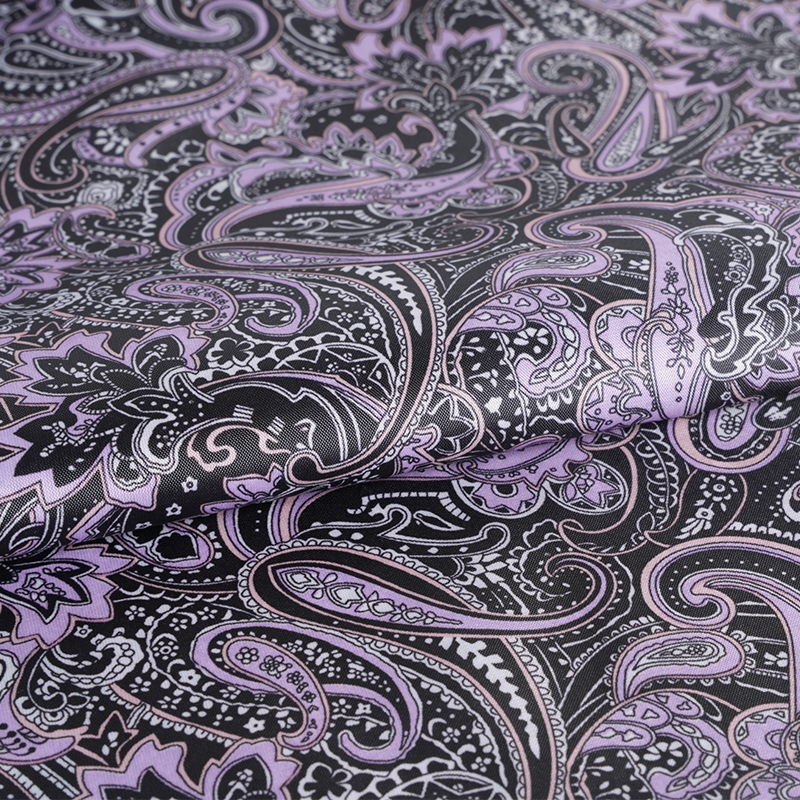 پارچه چاپی برگ کاج دم اسبی تافته 190T پلی استر