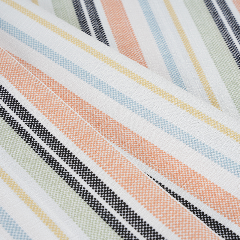 پارچه چاپ نارنجی و نوار مشکی بامبو بامبو 75D False Twist